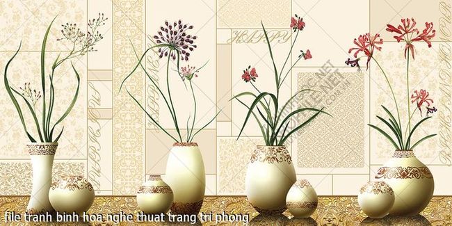file tranh binh hoa nghe thuat trang tri phong